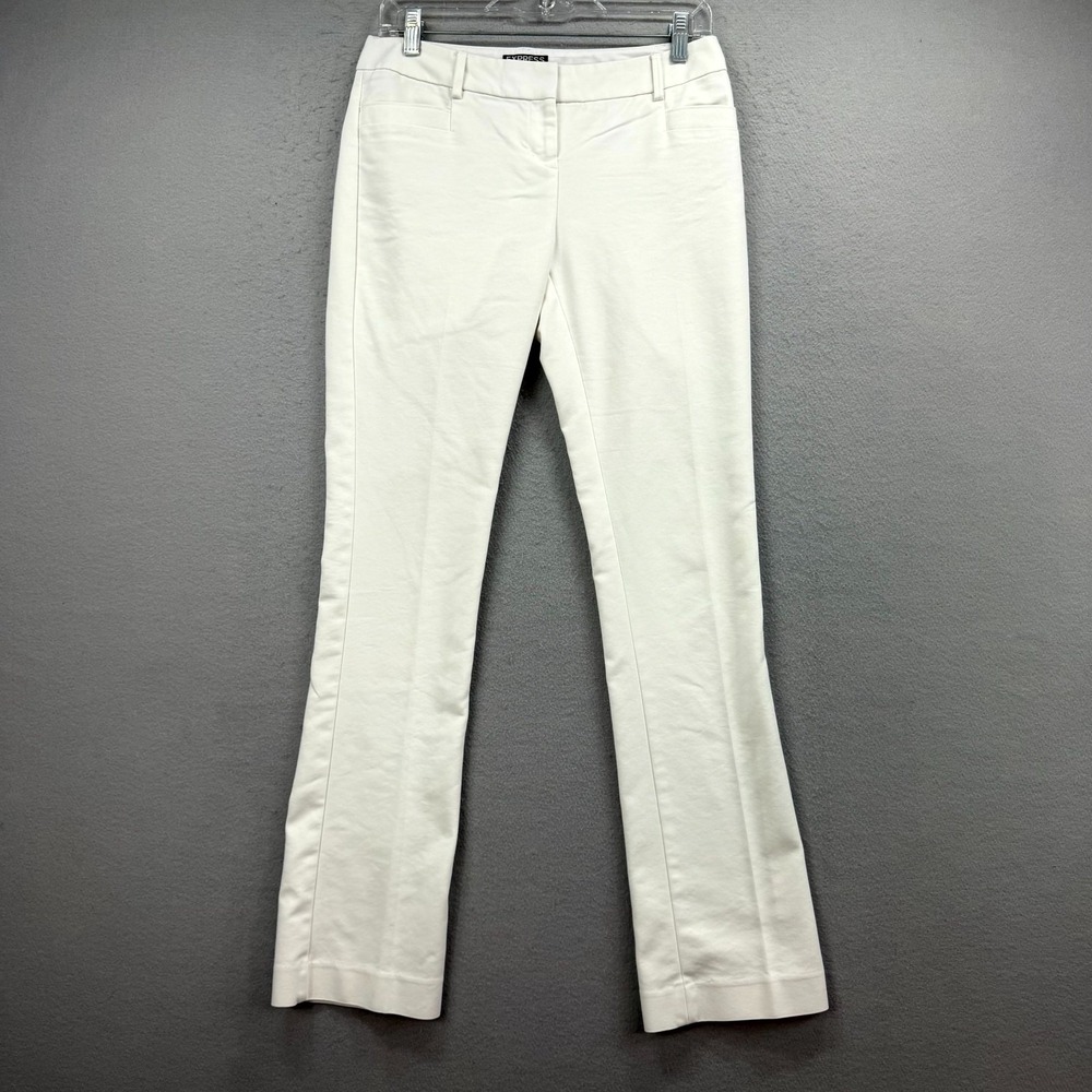 Express Columnist Dress Pants Womens 0R Fits 30x31* White Straight Leg Business